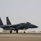 An F-15C Eagle taxis after exercise Hype Eagle Aug. 18, 2019, at Al Dhafra Air Base, United Arab Emirates.